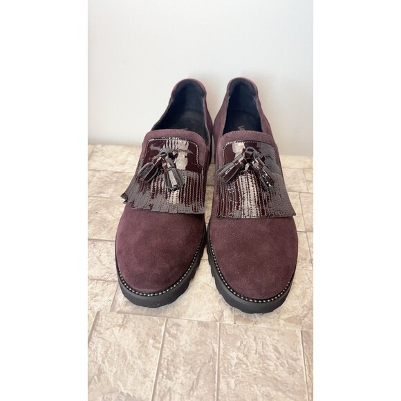 Van Eli Shoes - Van Eli Loafers  Leather Suede Round Toe Kiltie Tassel Block Heel Shoes US 6.5M
